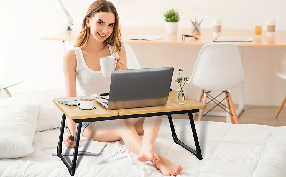 Tray table, notebook computer and writing table, notebook computer bed support