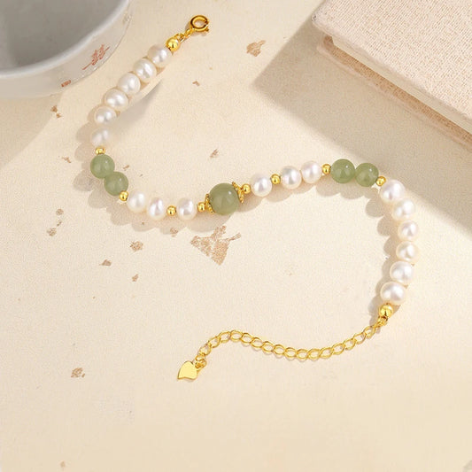 Jades Jewelry For Wedding Women Girlfriend Christmas Gifts Agates Elastic Bangle Bracelets Green Stone Beads Bracelet Crystal