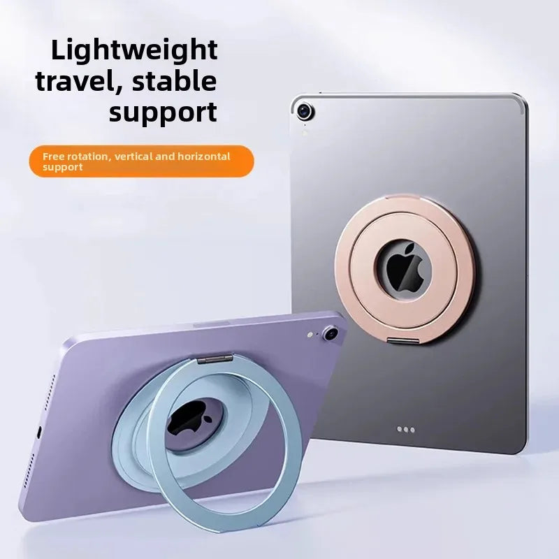 Tablet Magnetic Ring Stand | Foldable Portable, Ultra-Thin & 360° Rotation | Multi-Angle Adjustment, Universal for All Tablets