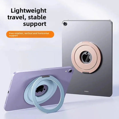 Tablet Magnetic Ring Stand | Foldable Portable, Ultra-Thin & 360° Rotation | Multi-Angle Adjustment, Universal for All Tablets