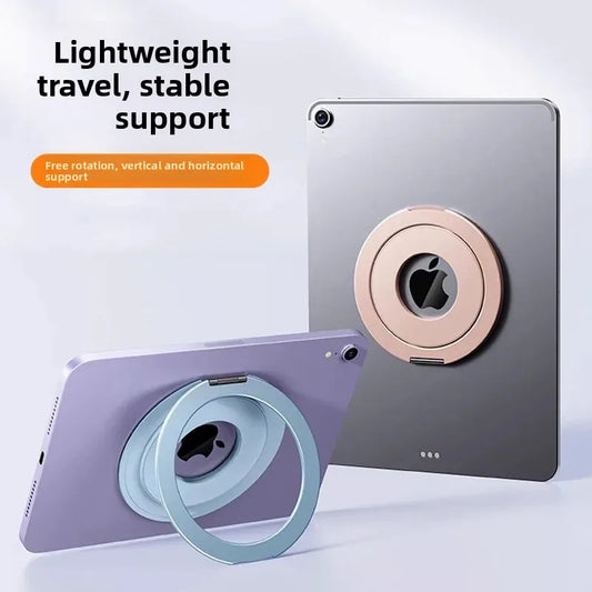 Tablet Magnetic Ring Stand | Foldable Portable, Ultra-Thin & 360° Rotation | Multi-Angle Adjustment, Universal for All Tablets