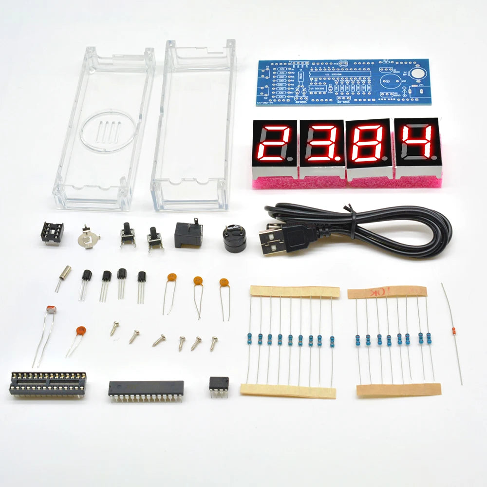 Electronic Clock DIY KIT LED Microcontroller Kit Digital Clock