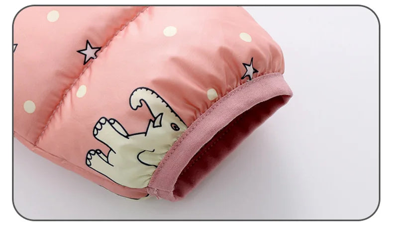Kids Coats Baby Warm Hooded Down Jackets Girls Boys Cartoon Outerwear Children Fashion Overcoat Cute Top 1-5 Years