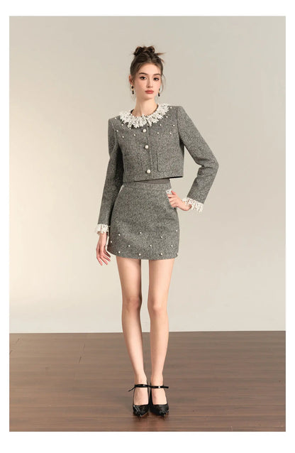 2024 new Winter clothes for women two piece set Jackets Coat + Skirt Female conjuntos para mujeres 2 piece sets women outfit
