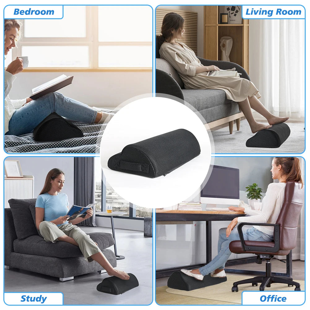 Memory Foam Office Foot Stool Under Desk Footrest Leg Elevation Pillow for Gaming Home Office Comfort Support