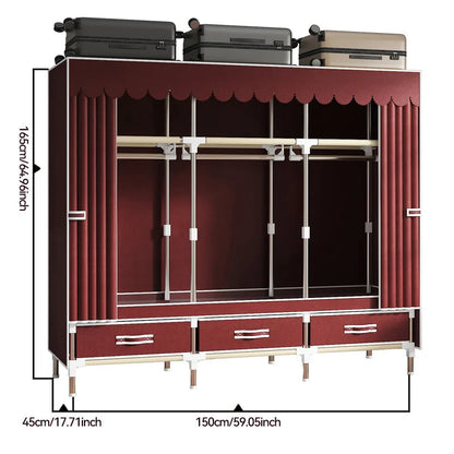 Space-saving portable wardrobe, durable, with hanging shelves, space-saving and dust-proof