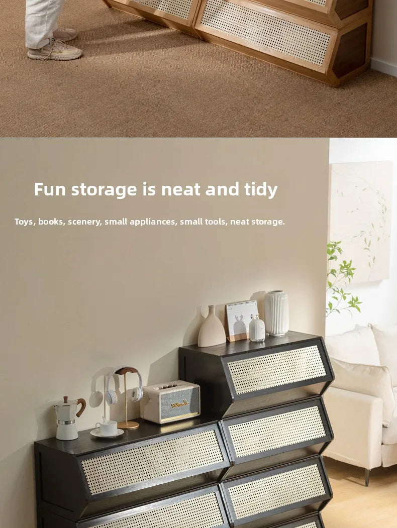 Bucket cabinet, storage cabinet, bedroom, living room, bookshelf, toys, snacks, storage and sorting cabinet can be stacked