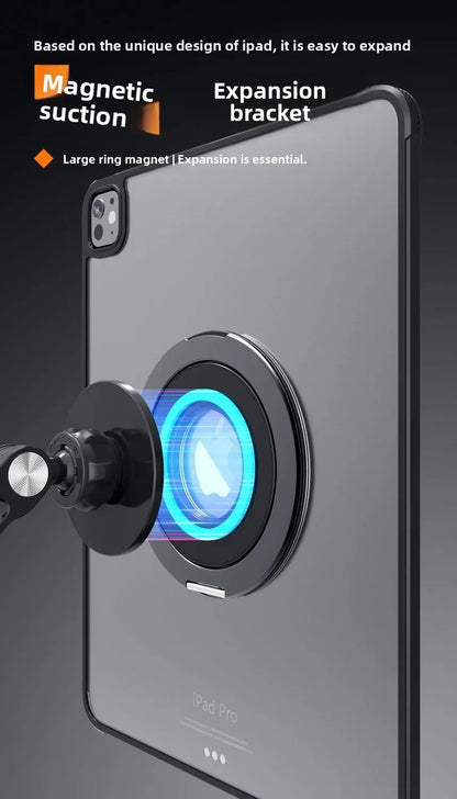 Tablet Magnetic Ring Stand | Foldable Portable, Ultra-Thin & 360° Rotation | Multi-Angle Adjustment, Universal for All Tablets