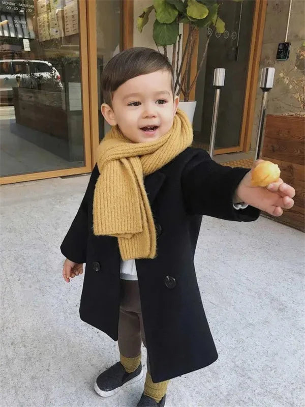 Kids Winter Jacket Wool Coat For Boys Woolen Outerwear Boys Winter Jacket Children Clothing Warm Boy Thicken Blazer Kids Clothes