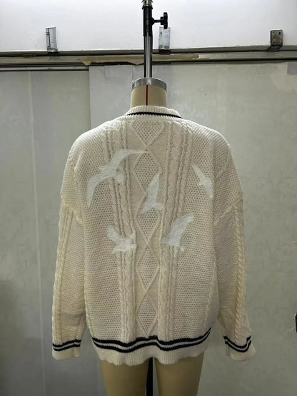 Cardigan For women Bird Embroidery Special Knit 1989 taylor Cardigan Slouchy Style Vintage Sweater