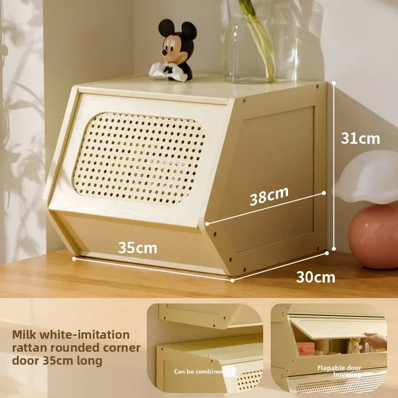 Bucket cabinet, storage cabinet, bedroom, living room, bookshelf, toys, snacks, storage and sorting cabinet can be stacked