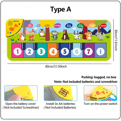 Piano Mat for Kids 80*30cm Toddler Birthday Gifts Music