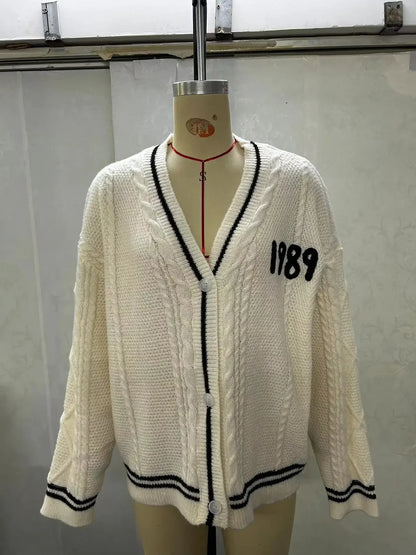 Cardigan For women Bird Embroidery Special Knit 1989 taylor Cardigan Slouchy Style Vintage Sweater