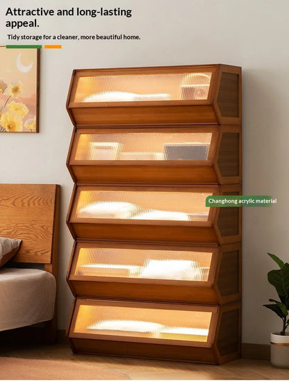 Modern Living Room Storage Cabinet Bookcase Display Cabinet Dresser Drawer Adjustable Shelves Doors Furniture Cabinet Home