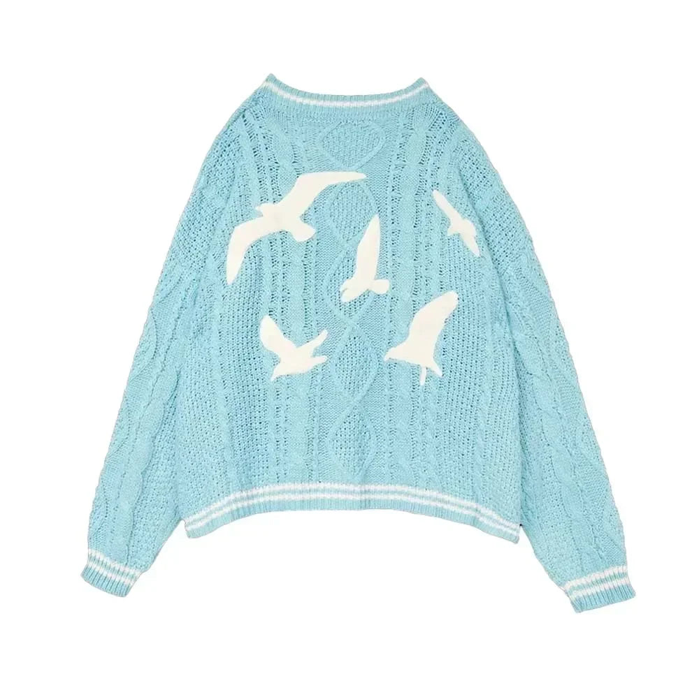 Cardigan For women Bird Embroidery Special Knit 1989 taylor Cardigan Slouchy Style Vintage Sweater