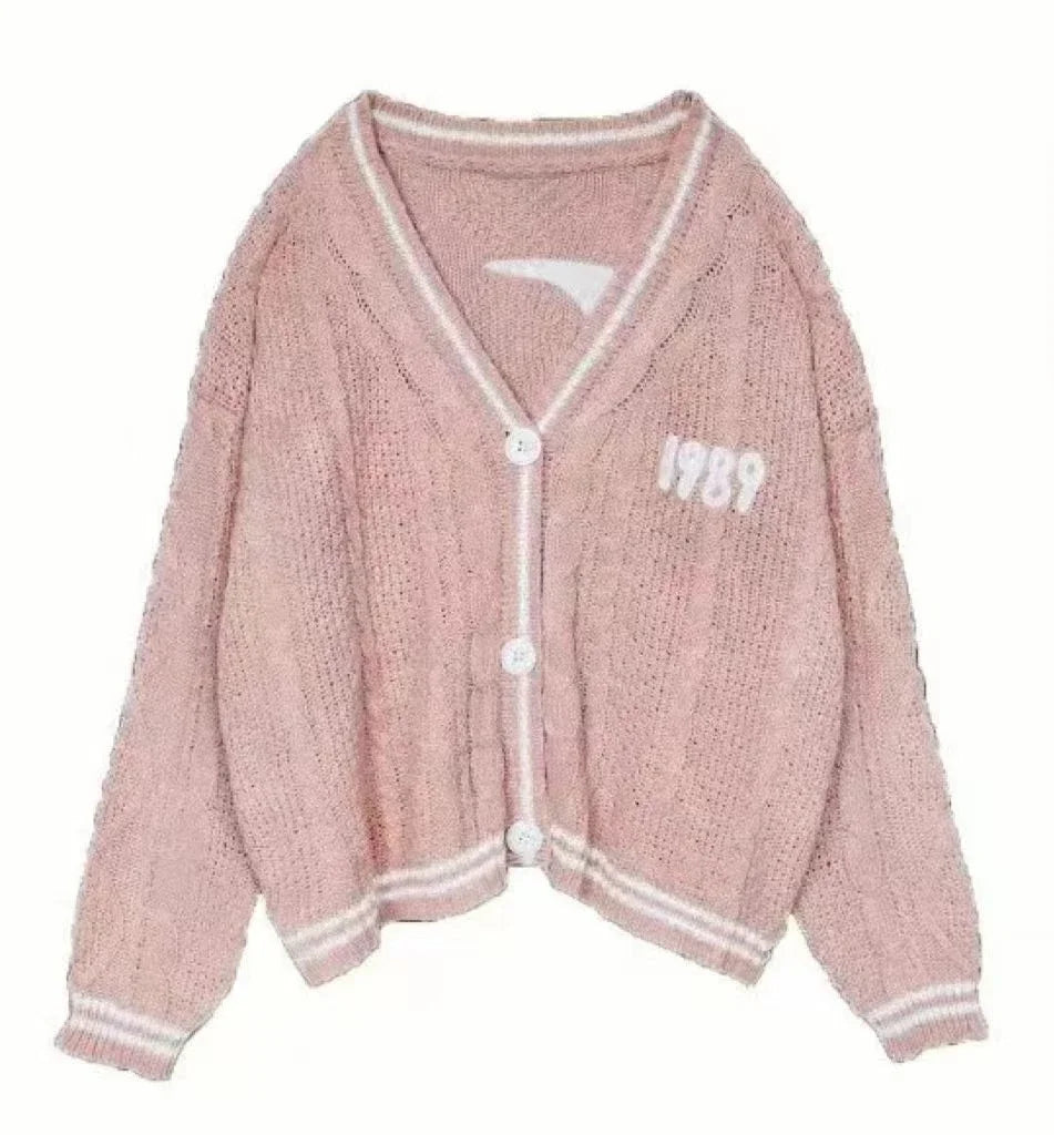 Cardigan For women Bird Embroidery Special Knit 1989 taylor Cardigan Slouchy Style Vintage Sweater