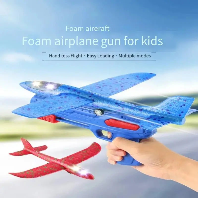 Glowing Foam Aircraft 10M Launcher Catapult Glider