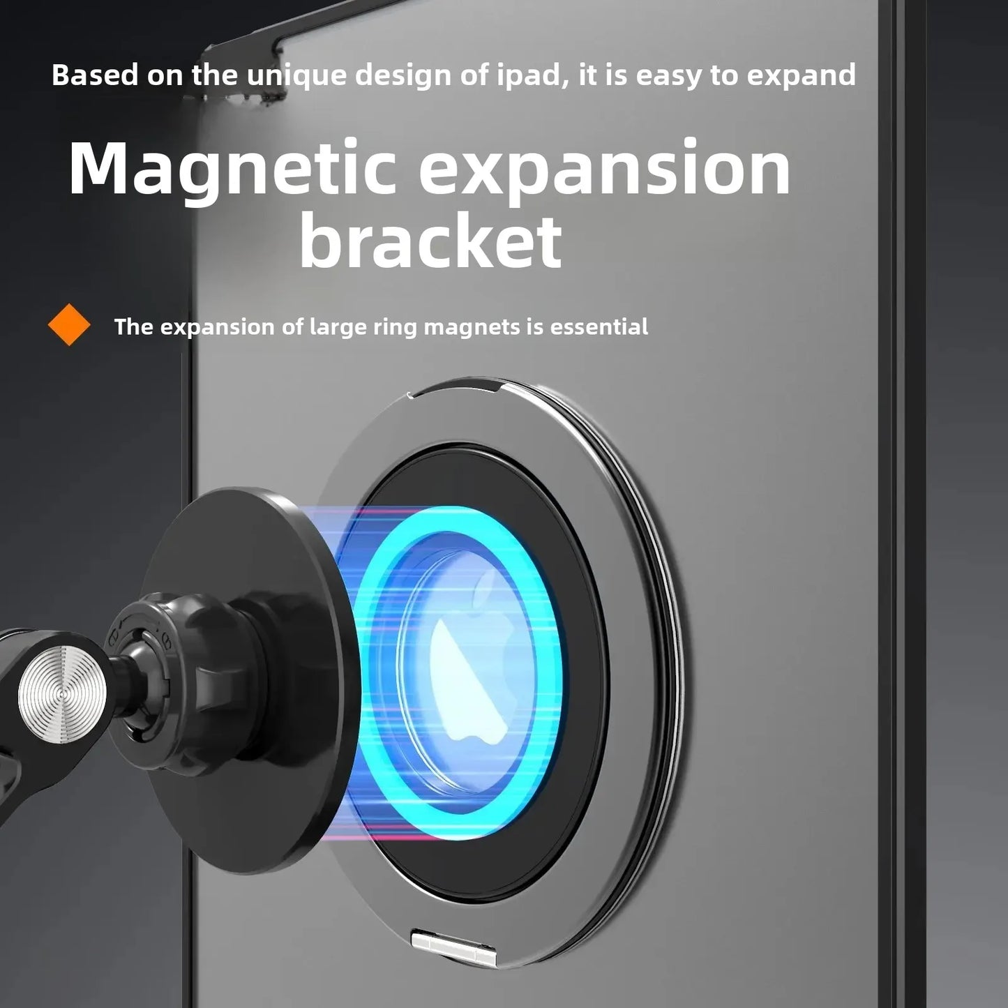 Tablet Magnetic Ring Stand | Foldable Portable, Ultra-Thin & 360° Rotation | Multi-Angle Adjustment, Universal for All Tablets