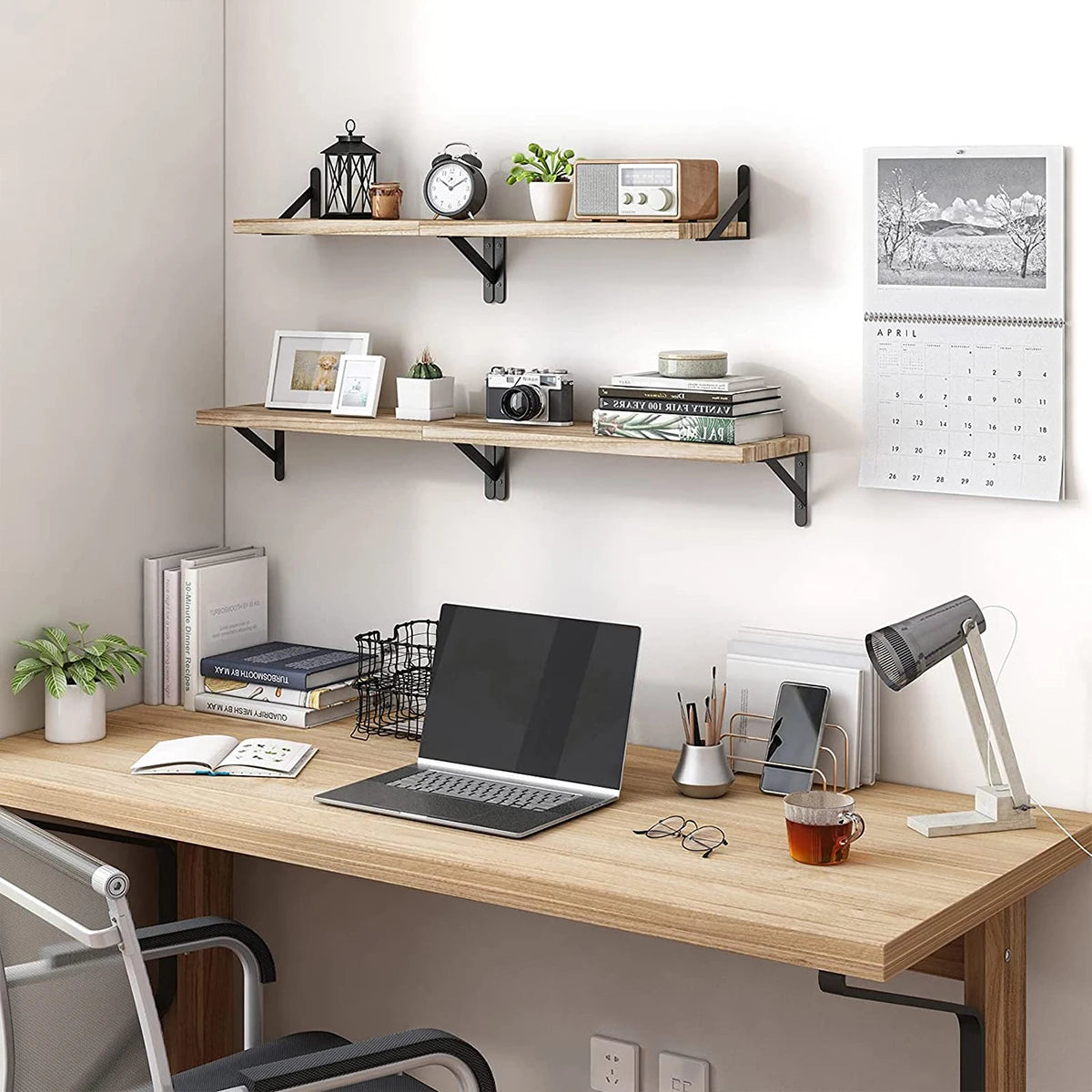 Wall Mounted Wood Shelf for Living Room, Bathroom, Bedroom, Kitchen, Home Decor