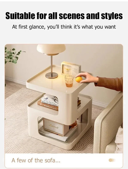 Luxury Sofa Table Solid Color Living Room Small Coffee Table Bedroom Simple Bedside Table Creative Computer Desk