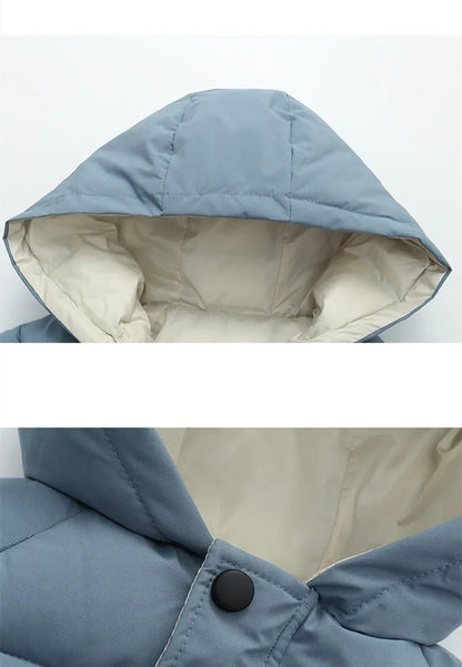 Children Down Outerwear Winter Kids Clothes Boys Girls Cotton-Padded Parka Coats Thicken Warm Long Jackets