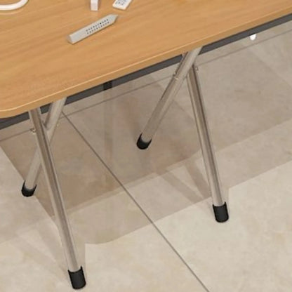 Compact Folding Table - High Density Hardwood, Metal Frame, No Power Supply - Suitable for Dormitory, Rental, Resta