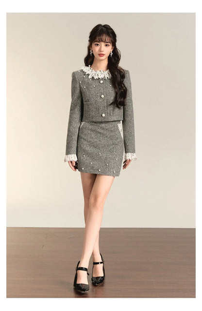 2024 new Winter clothes for women two piece set Jackets Coat + Skirt Female conjuntos para mujeres 2 piece sets women outfit