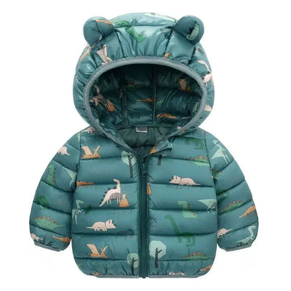 Kids Coats Baby Warm Hooded Down Jackets Girls Boys Cartoon Outerwear Children Fashion Overcoat Cute Top 1-5 Years