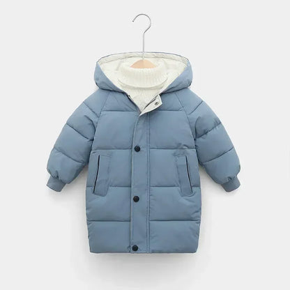 Children Down Outerwear Winter Kids Clothes Boys Girls Cotton-Padded Parka Coats Thicken Warm Long Jackets
