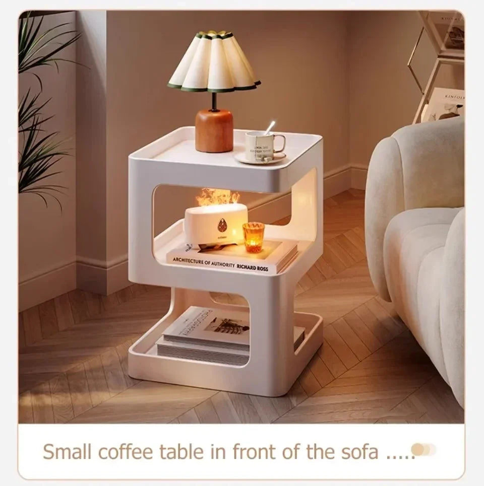 Luxury Sofa Table Solid Color Living Room Small Coffee Table Bedroom Simple Bedside Table Creative Computer Desk