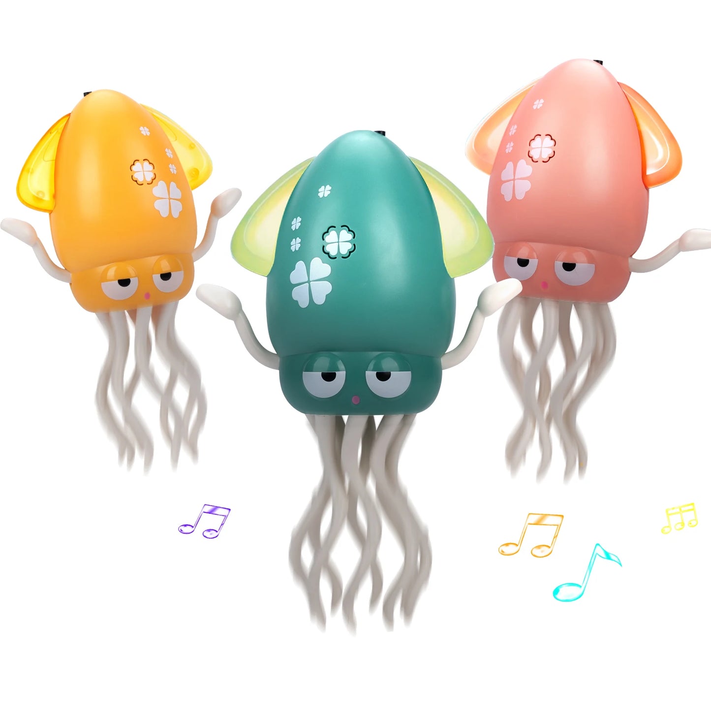 Electronic Dancing Squid Toys with Light&Music Lying Flat Squid Toddler Interactive Development Tummy Time Gifts