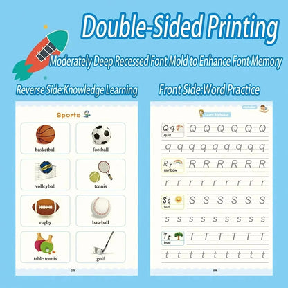 4 Books SANK Copybooks Pen Magic Copy Book Free Wiping Kids Writing Sticker Practice Copybook for Calligraphy