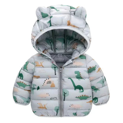 Kids Coats Baby Warm Hooded Down Jackets Girls Boys Cartoon Outerwear Children Fashion Overcoat Cute Top 1-5 Years