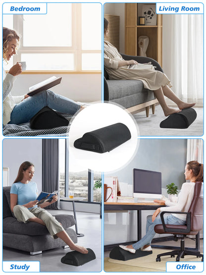 Memory Foam Office Foot Stool Under Desk Footrest Leg Elevation Pillow for Gaming Home Office Comfort Support