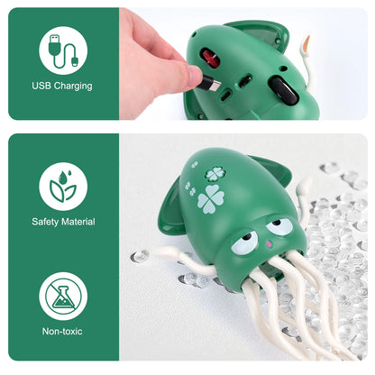 Electronic Dancing Squid Toys with Light&Music Lying Flat Squid Toddler Interactive Development Tummy Time Gifts