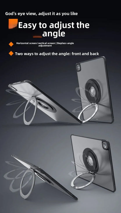 Tablet Magnetic Ring Stand | Foldable Portable, Ultra-Thin & 360° Rotation | Multi-Angle Adjustment, Universal for All Tablets