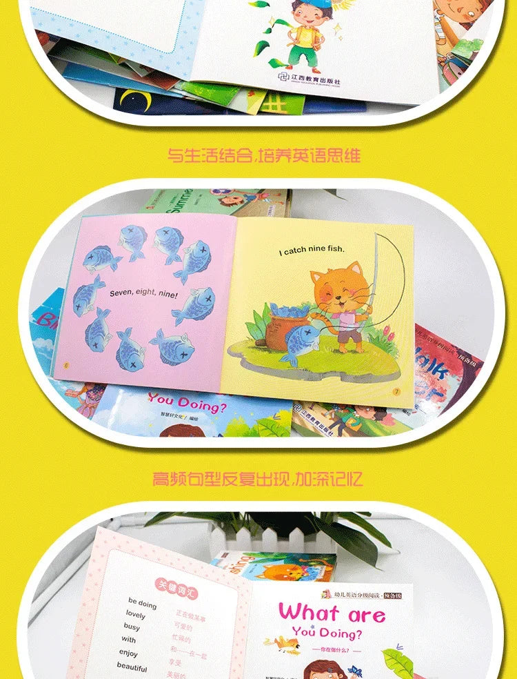 60 Books/Set Children's English Early Learning Picture Book Graded Reading Storybook Enlightenment Cognitive Tale Bedtime Story