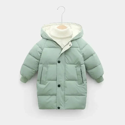 Children Down Outerwear Winter Kids Clothes Boys Girls Cotton-Padded Parka Coats Thicken Warm Long Jackets
