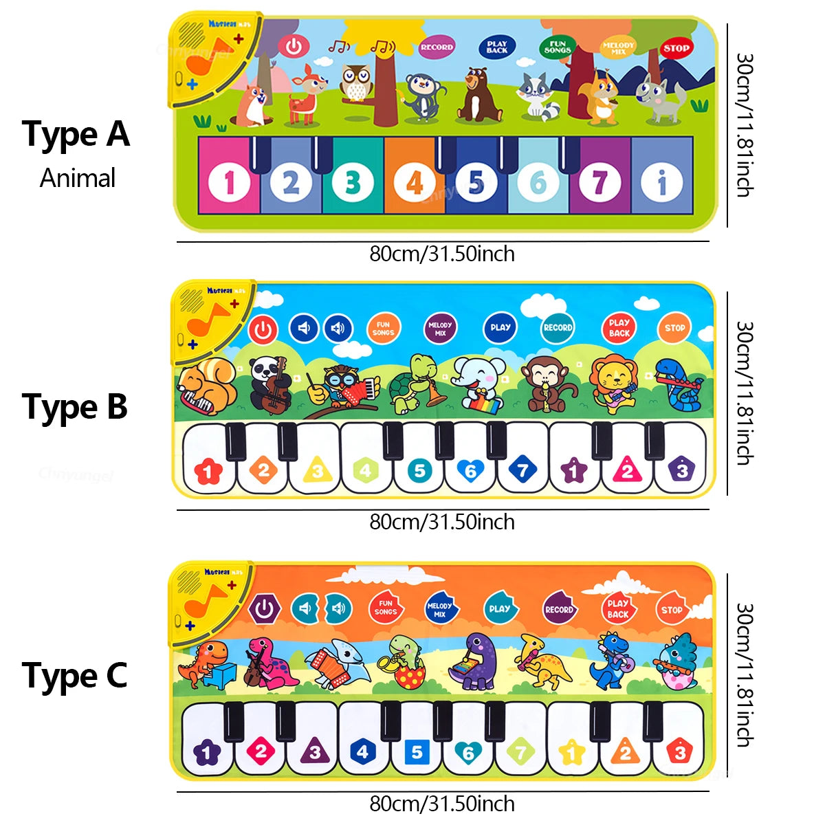 Piano Mat for Kids 80*30cm Toddler Birthday Gifts Music