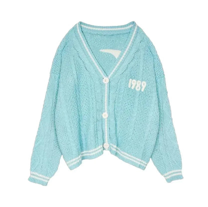 Cardigan For women Bird Embroidery Special Knit 1989 taylor Cardigan Slouchy Style Vintage Sweater