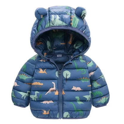 Kids Coats Baby Warm Hooded Down Jackets Girls Boys Cartoon Outerwear Children Fashion Overcoat Cute Top 1-5 Years