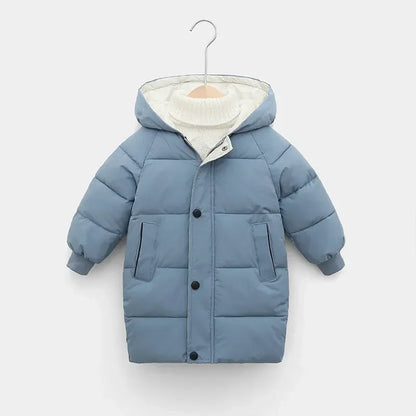 Children Down Outerwear Winter Kids Clothes Boys Girls Cotton-Padded Parka Coats Thicken Warm Long Jackets