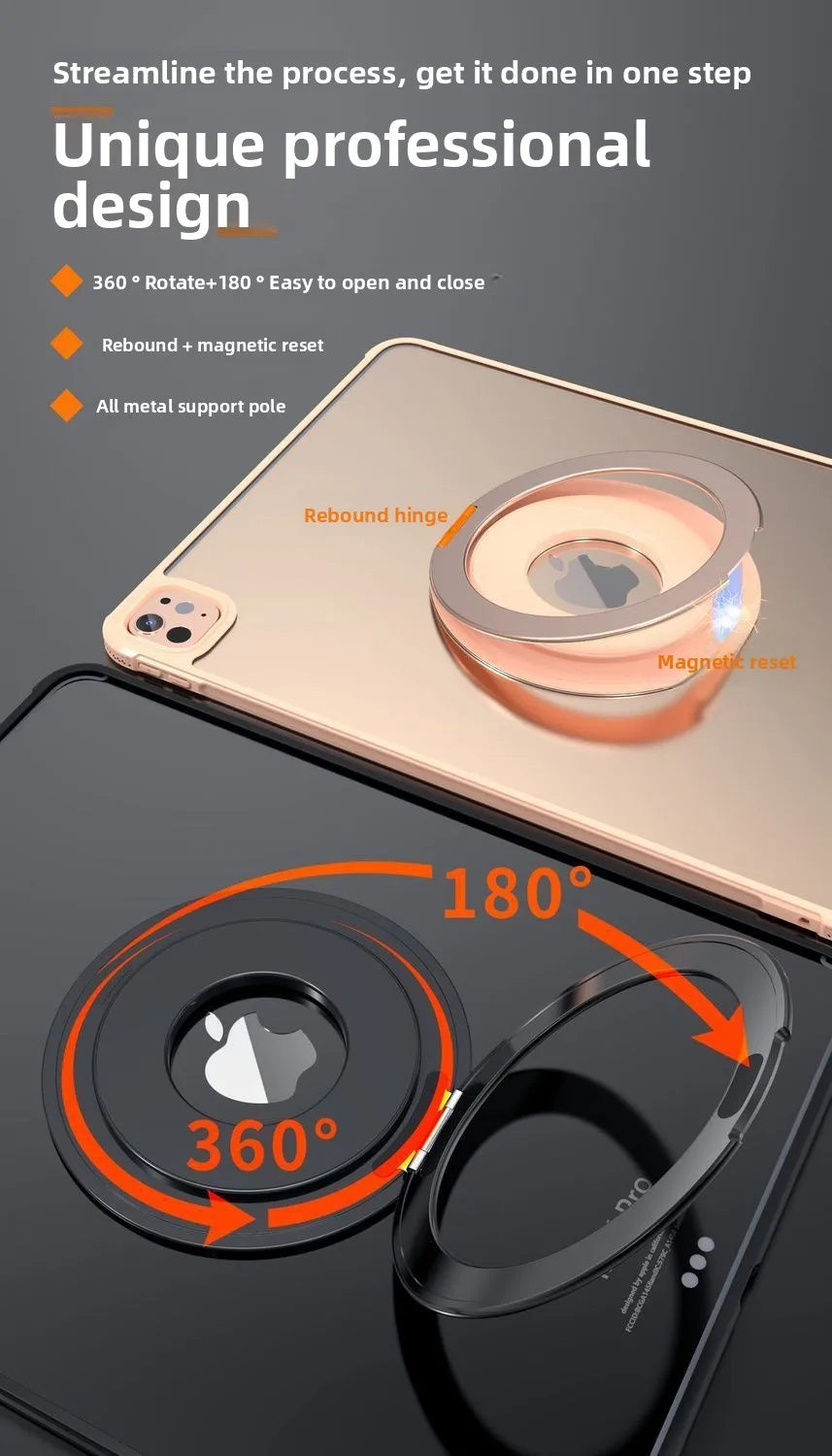 Tablet Magnetic Ring Stand | Foldable Portable, Ultra-Thin & 360° Rotation | Multi-Angle Adjustment, Universal for All Tablets