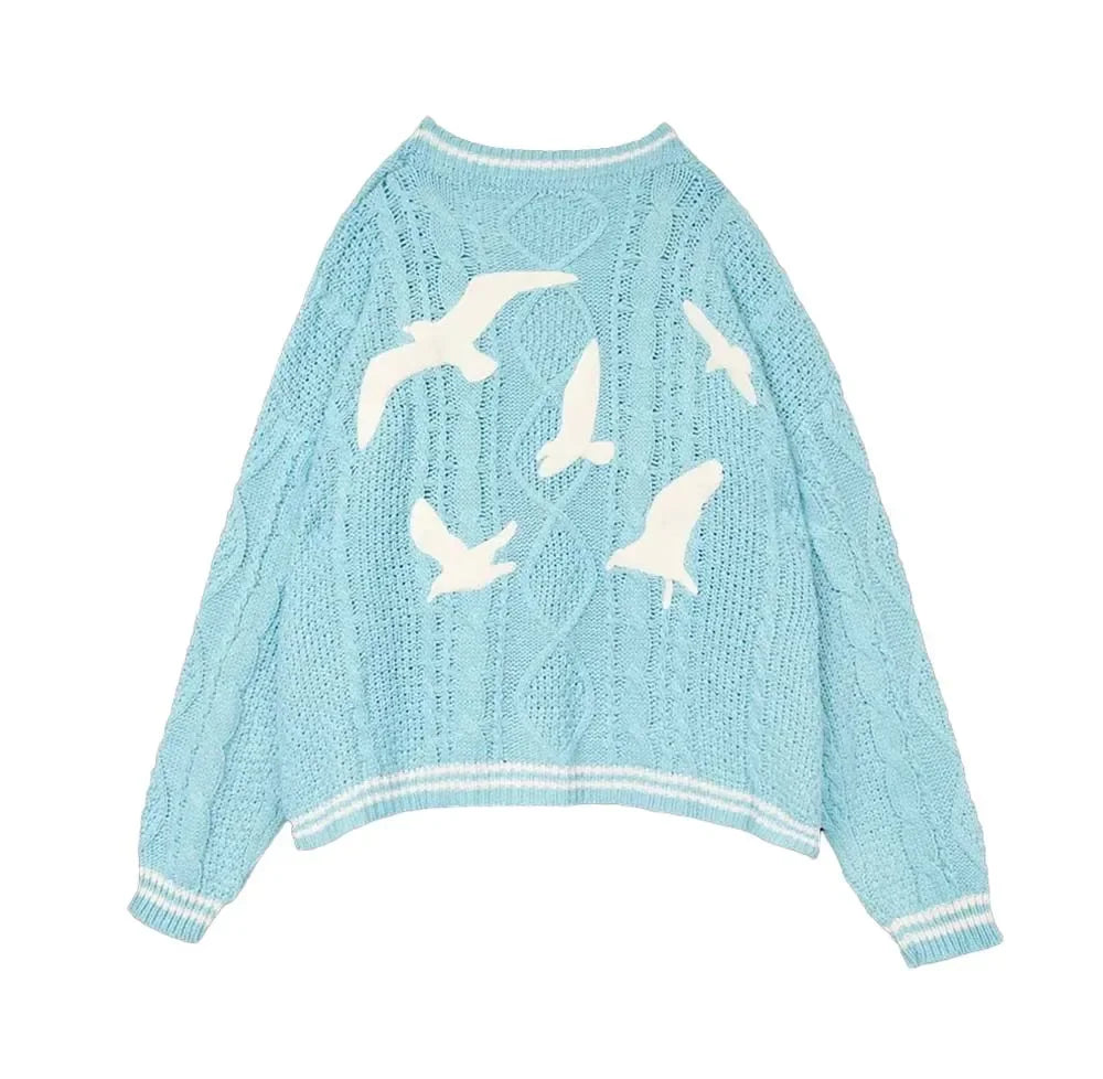 Cardigan For women Bird Embroidery Special Knit 1989 taylor Cardigan Slouchy Style Vintage Sweater