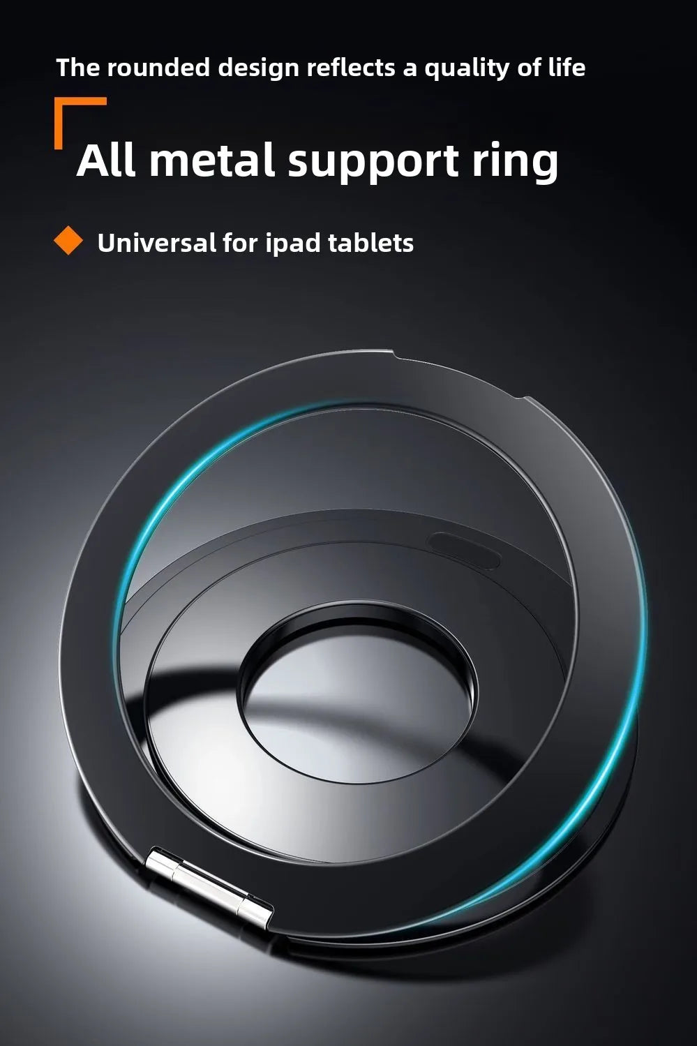 Tablet Magnetic Ring Stand | Foldable Portable, Ultra-Thin & 360° Rotation | Multi-Angle Adjustment, Universal for All Tablets