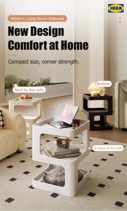 Luxury Sofa Table Solid Color Living Room Small Coffee Table Bedroom Simple Bedside Table Creative Computer Desk