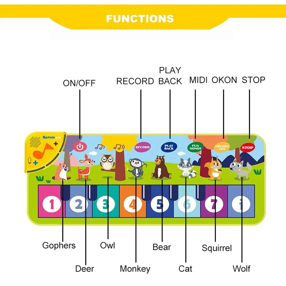 Piano Mat for Kids 80*30cm Toddler Birthday Gifts Music