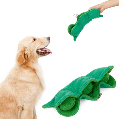 Pea Pet Sniffing Toy for Dogs Plush Soft Chew Toy with Hidden Treat Pockets Built-in Squeakers Interactive Training Nose Work