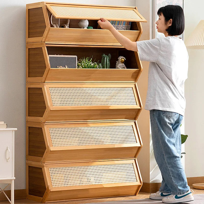 Modern Living Room Storage Cabinet Bookcase Display Cabinet Dresser Drawer Adjustable Shelves Doors Furniture Cabinet Home