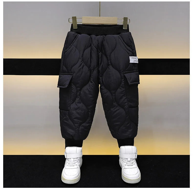 Winter Children Clothes Sets Kids Boys Girls Hooded Warm Cotton Velvet Pullover Coats Outerwear+Pants 2Pcs Snowsuits New1-8Y